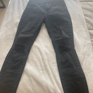 high rise black jeans